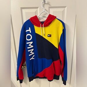TOMMY HILFIGER HODDIE (Kids XL) - Red, Blue, Yellow Colour Blocks